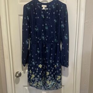 Navy Blue Floral Dress